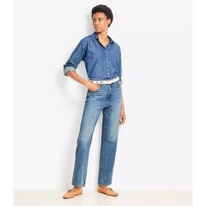 LOFT The Straight Light Wash Denim Jeans Women's Size 6